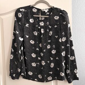 JCrew Wonens Floral long sleeve blouse. Sz Sm